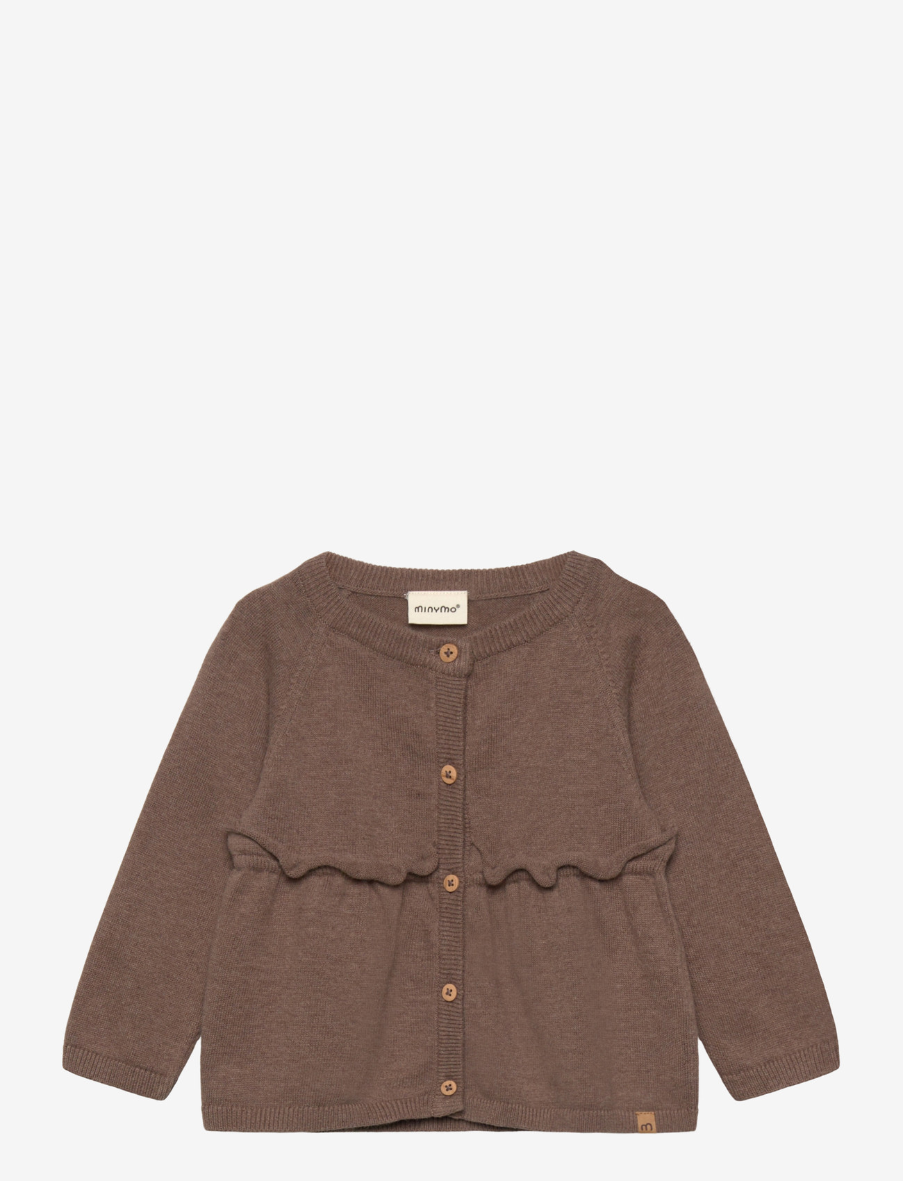 Minymo - Cardigan Knit - dark brown melange - 0