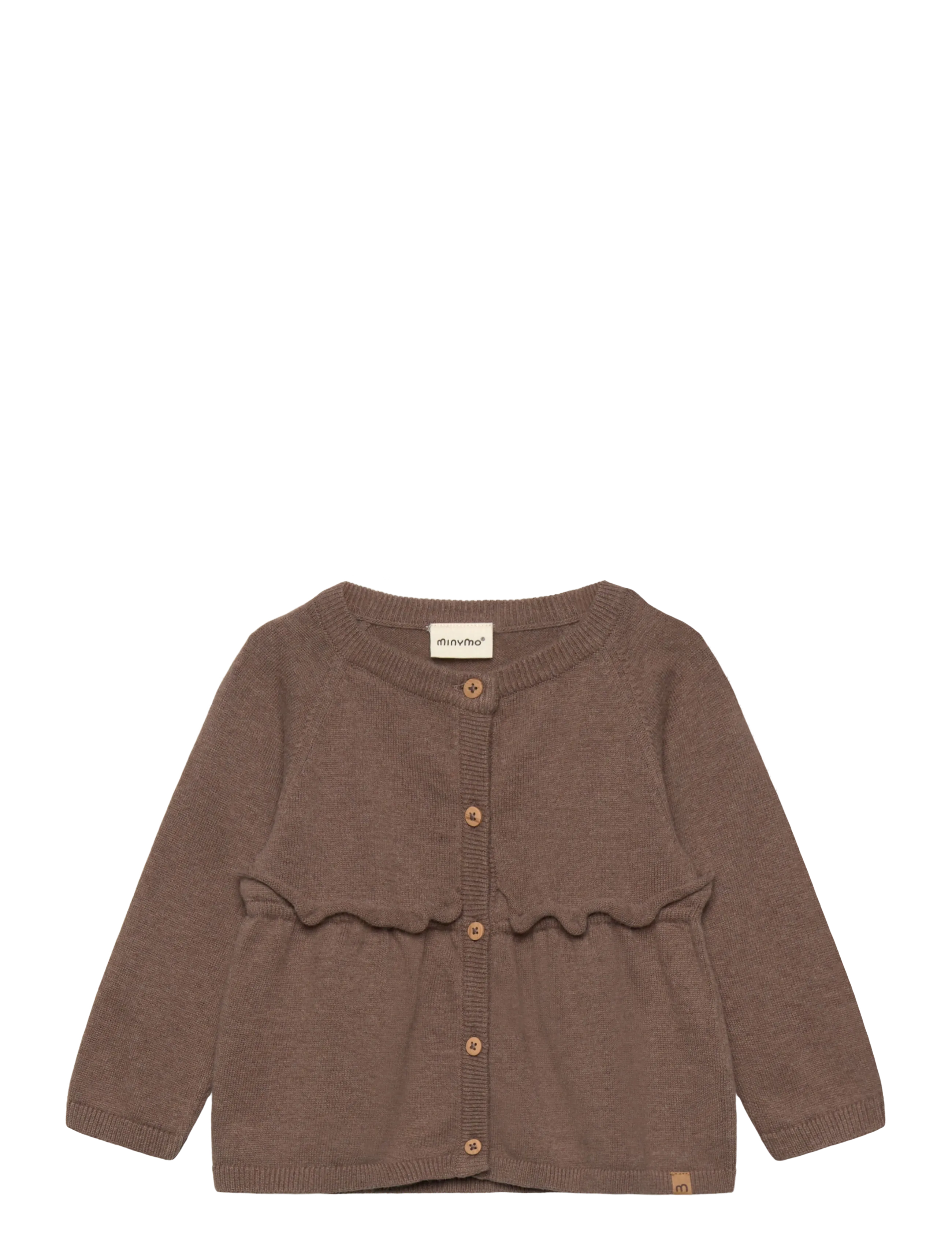 Minymo Cardigan Knit - Cardigans - DARK BROWN MELANGE / brown