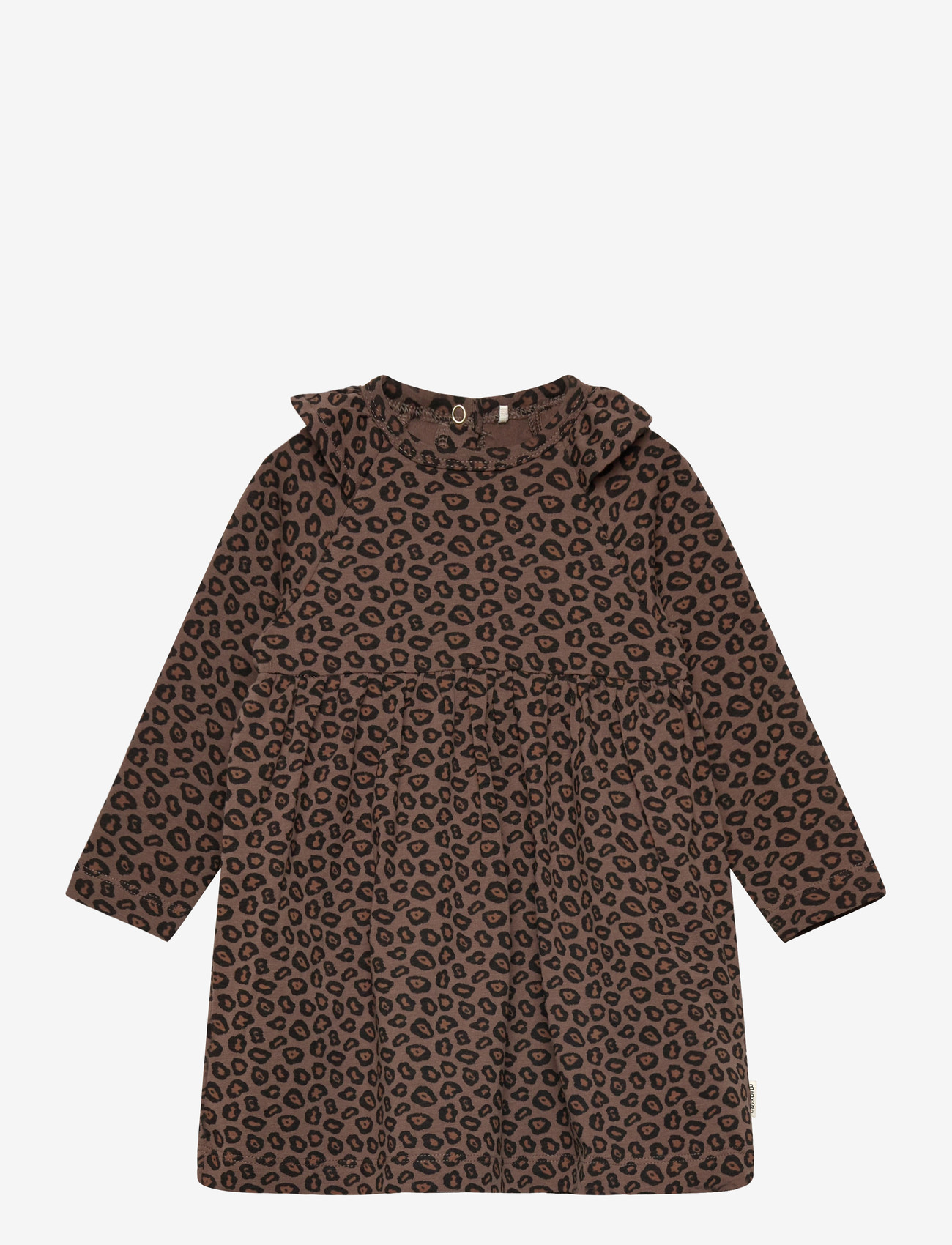 Minymo - Dress LS AOP - langærmede babykjoler - chocolate chip - 0