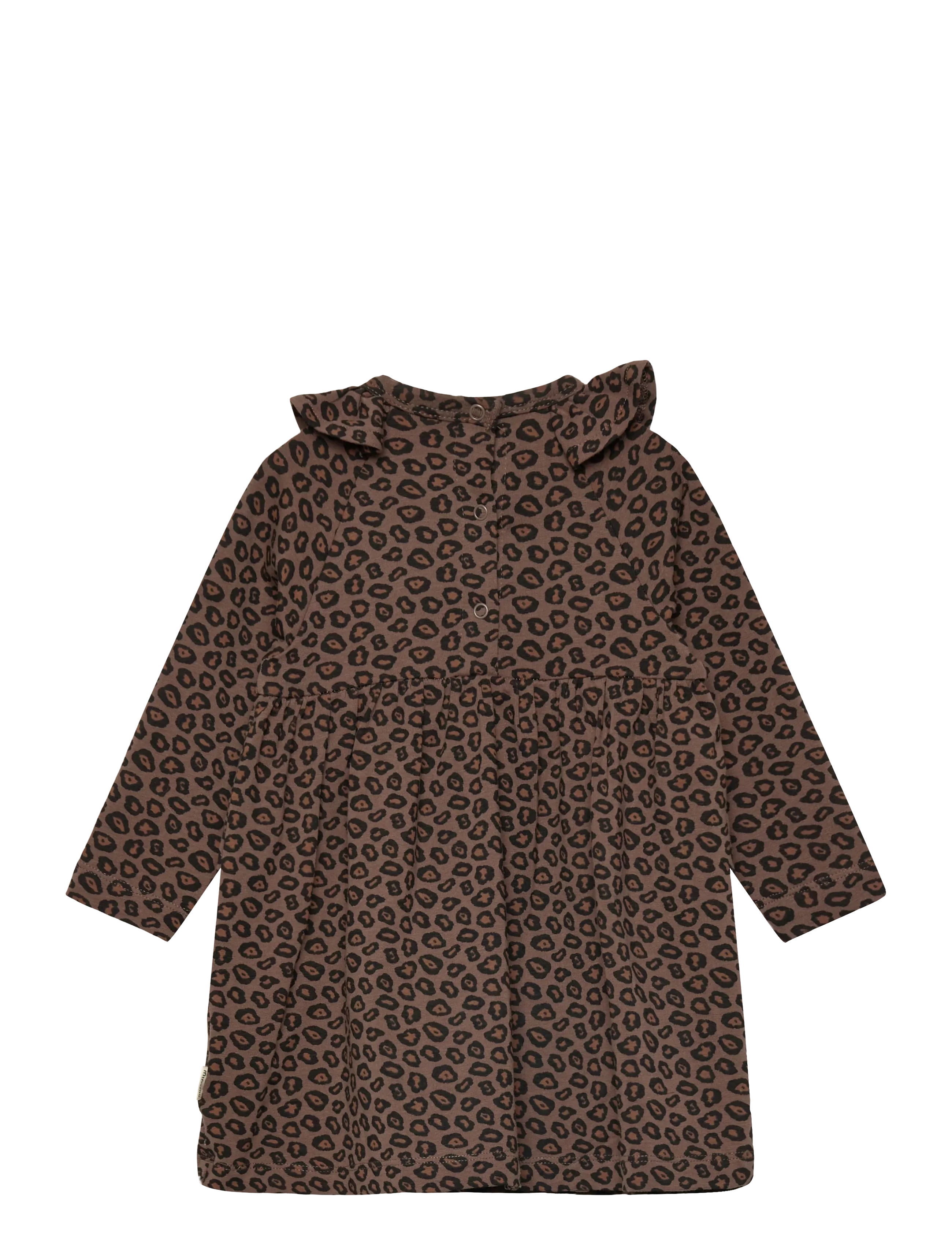 Minymo - Dress LS AOP - langärmelige babykleider - chocolate chip - 1