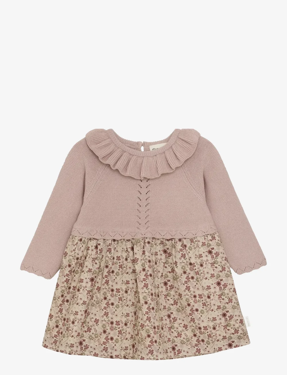 Minymo - Dress LS Knit - langärmelige babykleider - shadow gray - 0