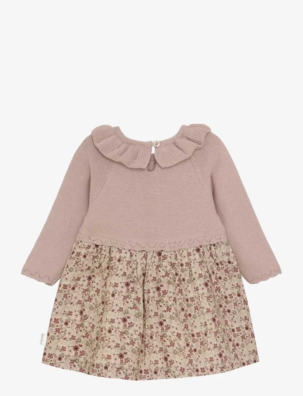 Minymo - Dress LS Knit - langärmelige babykleider - shadow gray - 1