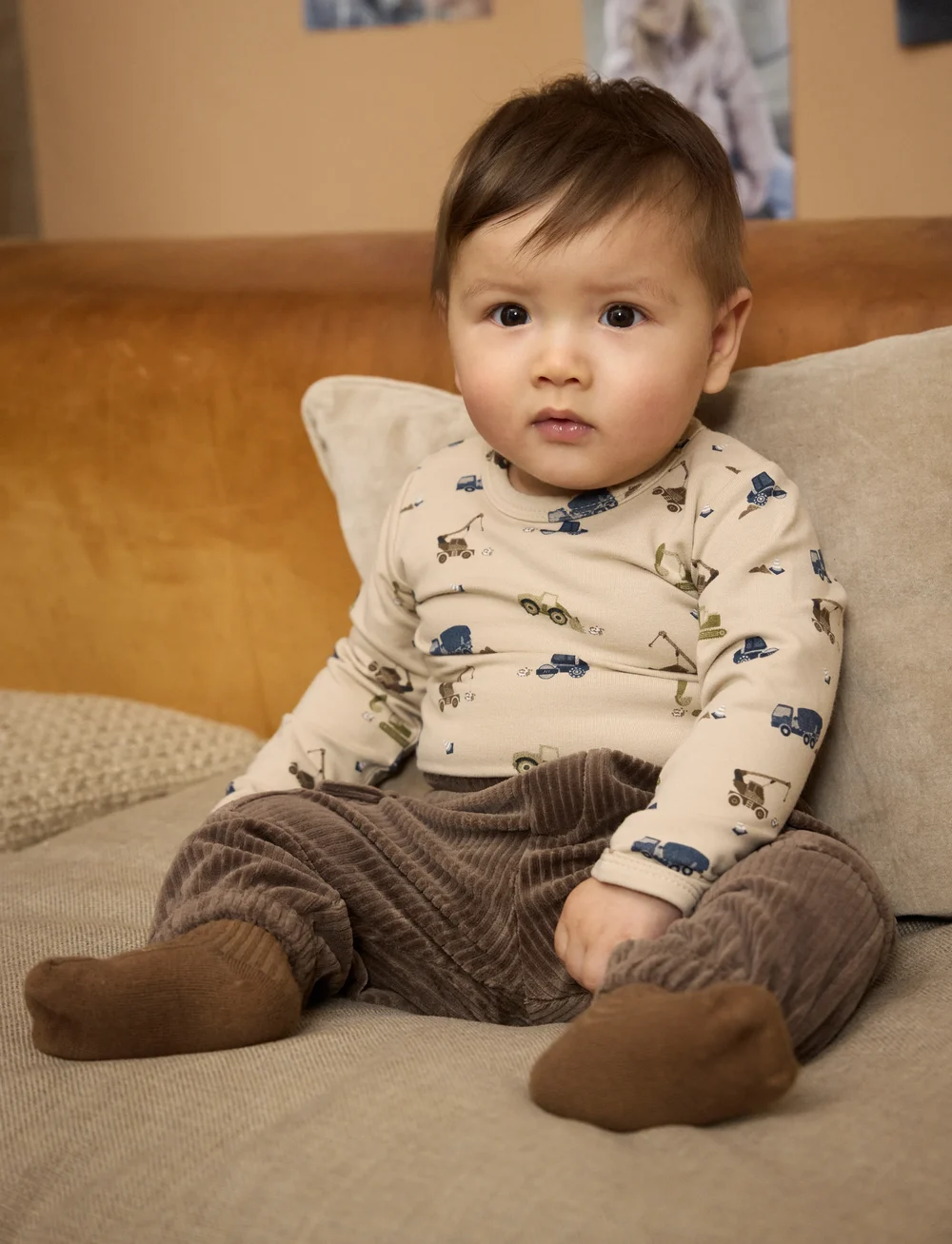 Minymo - Pants Velour - beebipüksid - chocolate chip - 4