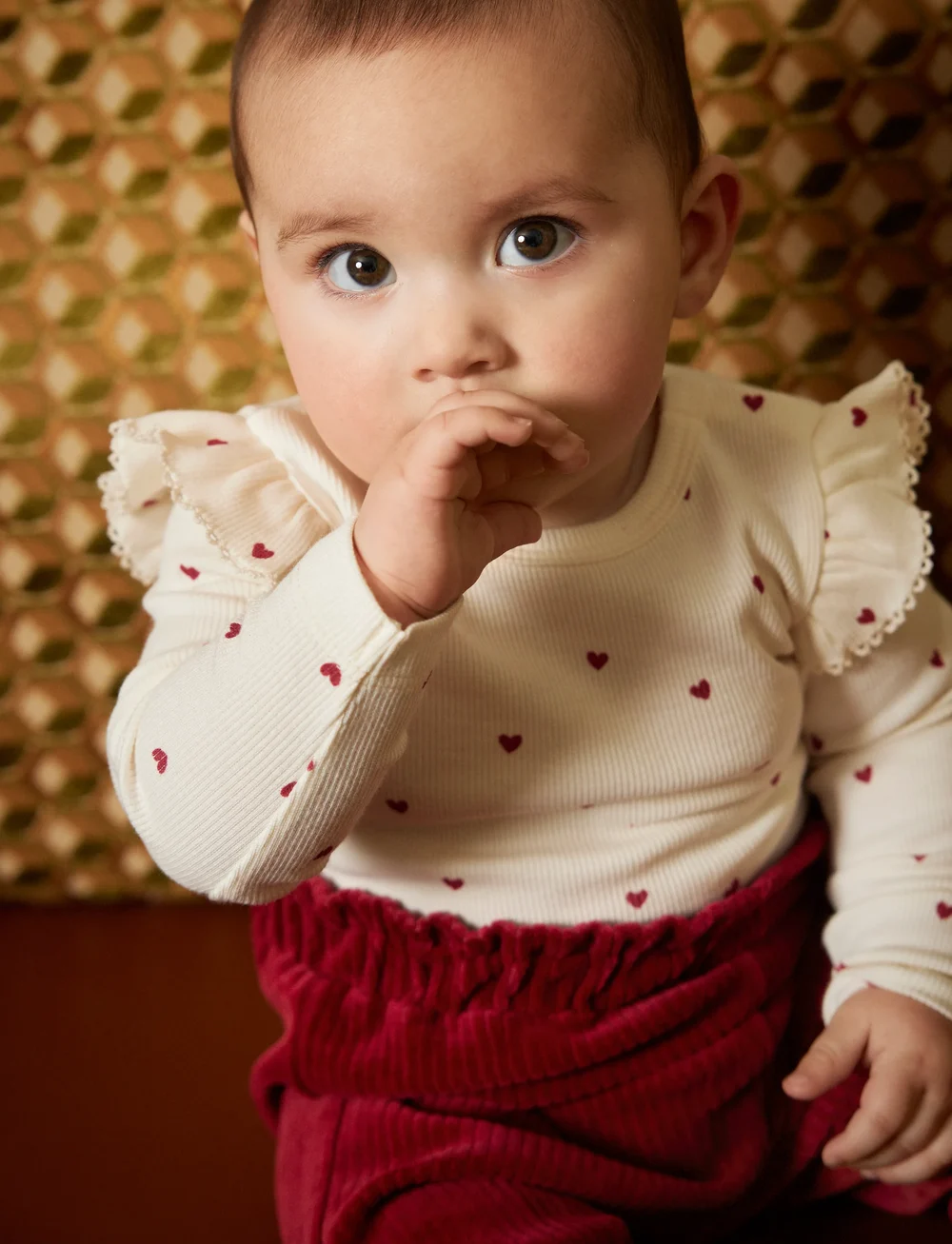 Minymo - Pants Velour - vauvojen housut - rio red - 0