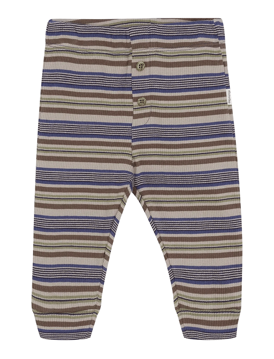 Minymo - Pants Y/D Rib - kelnytės kūdikiams - parisian night - 1