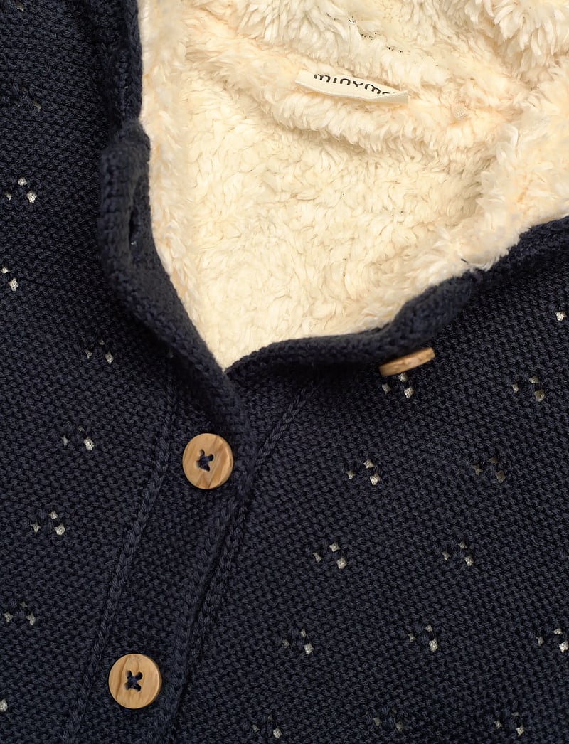 Minymo - Jacket Knit w. Teddy Lining - dunjakker - parisian night - 2