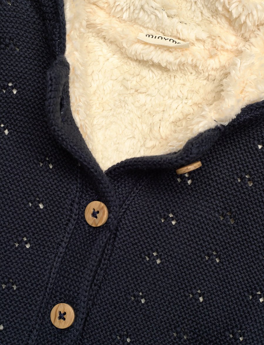 Minymo - Jacket Knit w. Teddy Lining - dūnu jakas - parisian night - 2