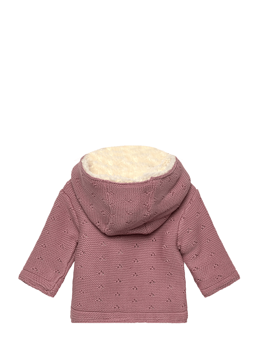 Minymo - Jacket Knit w. Teddy Lining - daunen- und steppjacken - woodrose - 1