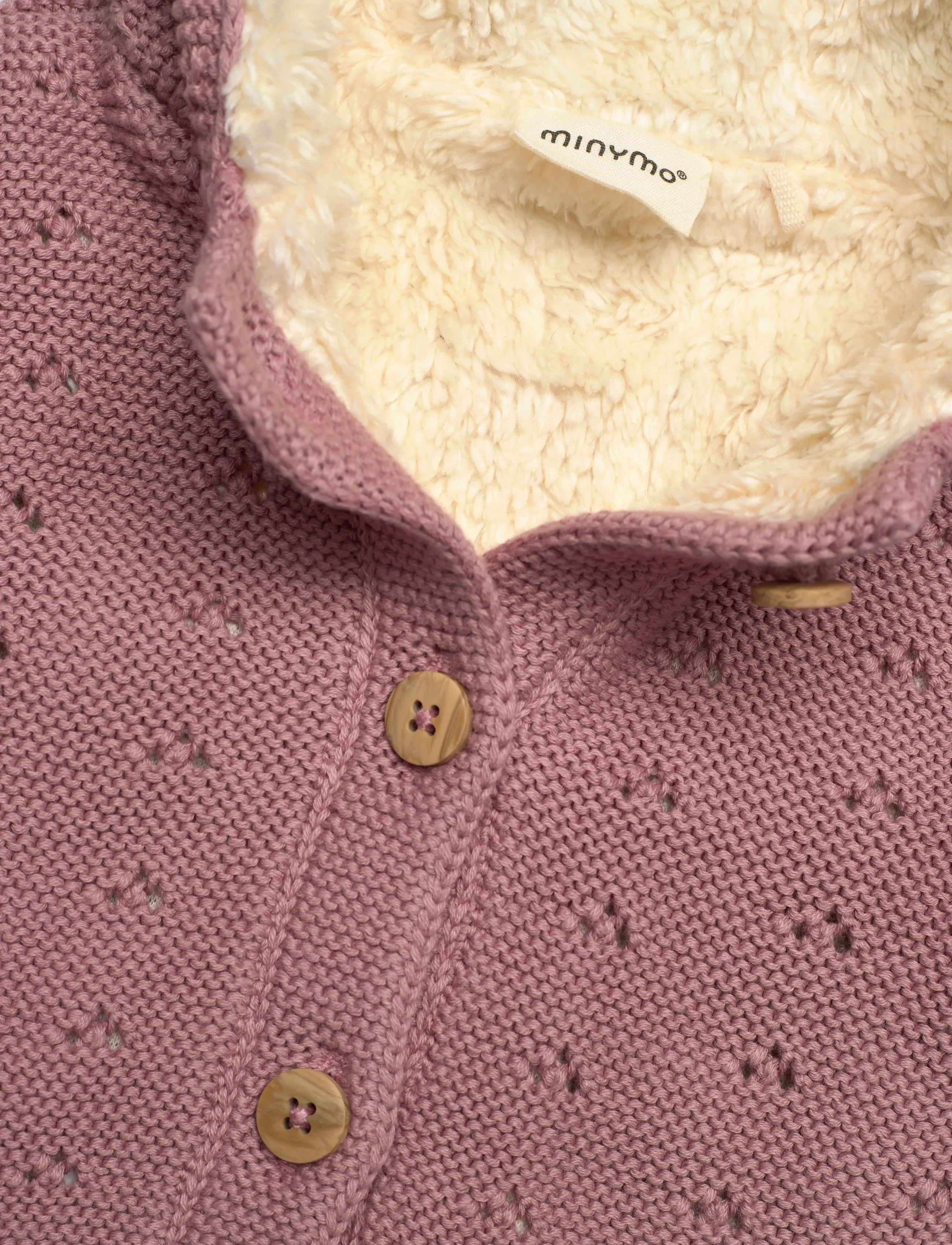 Minymo - Jacket Knit w. Teddy Lining - laveste priser - woodrose - 2