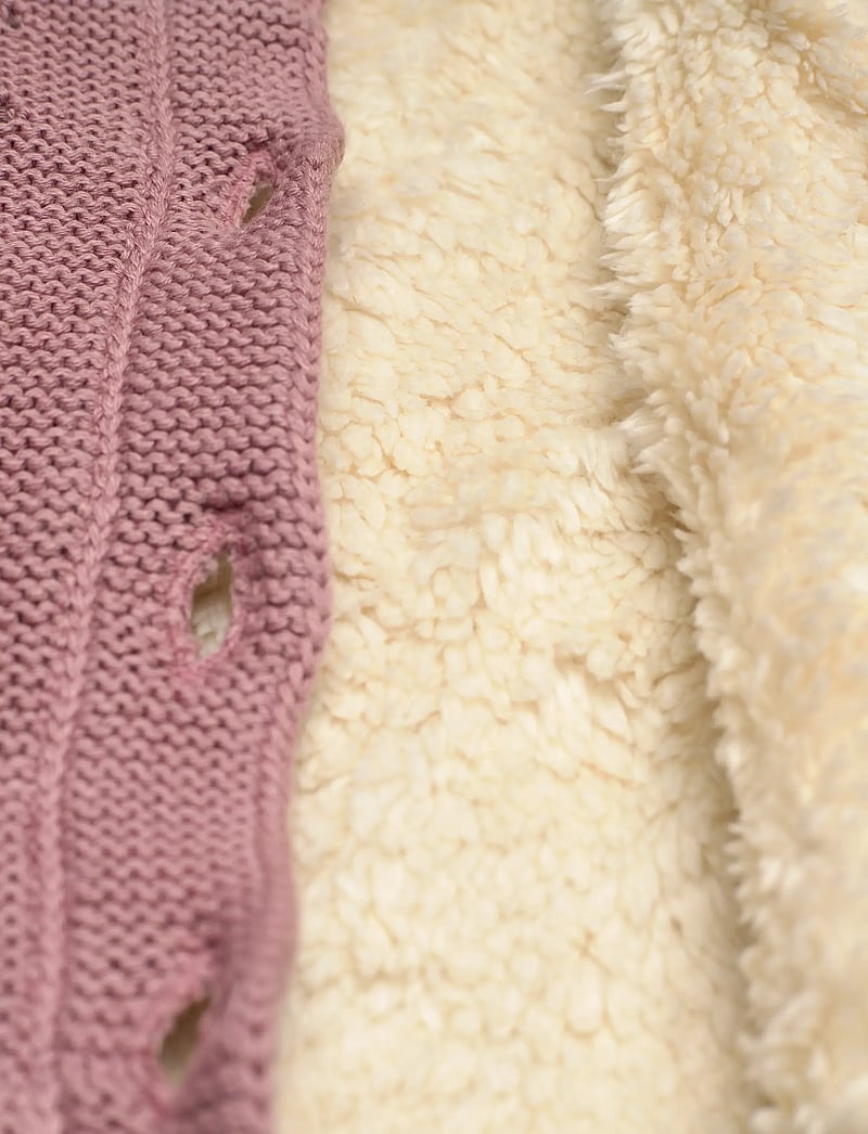 Minymo - Jacket Knit w. Teddy Lining - dunjakker - woodrose - 3
