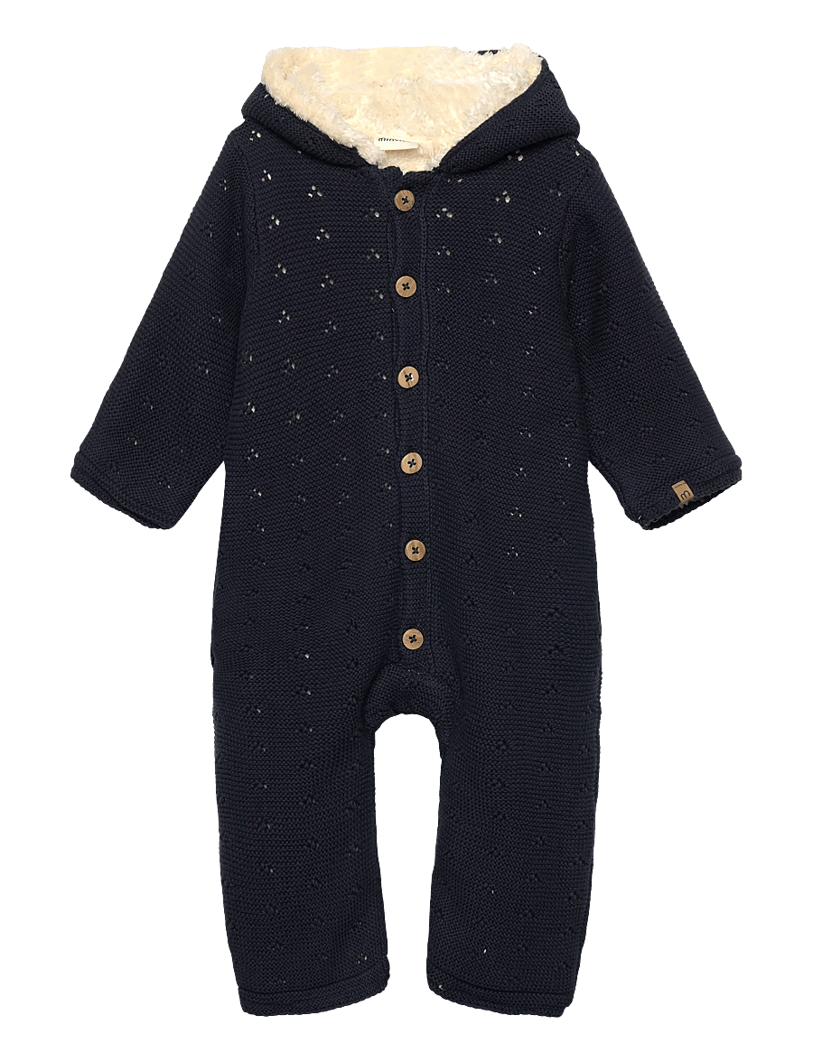 Minymo - Suit Knit w. Teddy Lining - fleecedragter - parisian night - 0