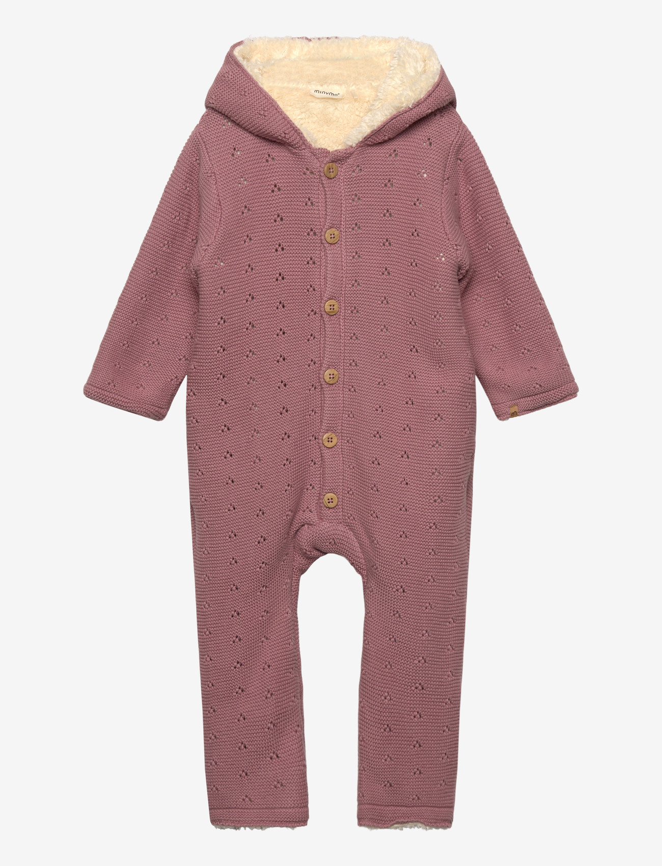 Minymo - Suit Knit w. Teddy Lining - fleecedragter - woodrose - 0