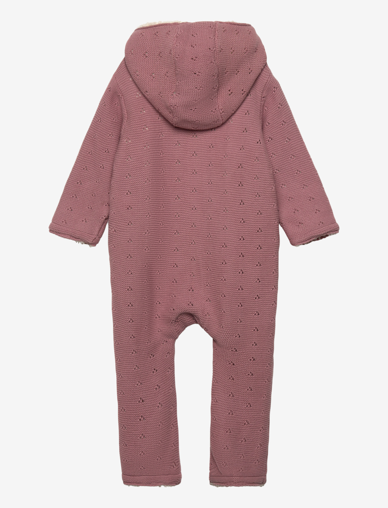 Minymo - Suit Knit w. Teddy Lining - fleecedragter - woodrose - 1
