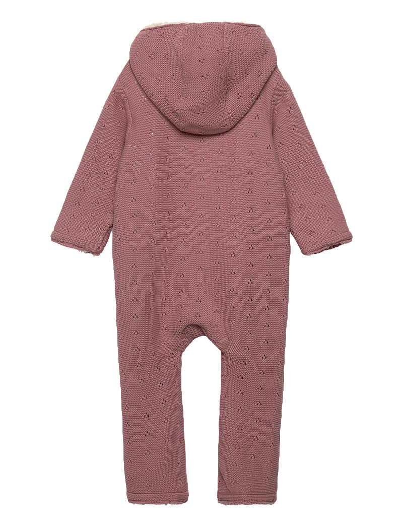 Minymo - Suit Knit w. Teddy Lining - fleecedragter - woodrose - 1