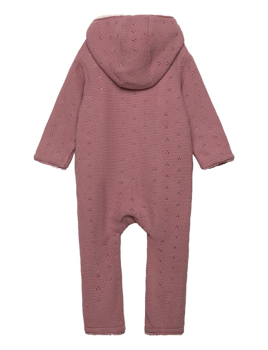 Minymo - Suit Knit w. Teddy Lining - fleece overalls - woodrose - 1