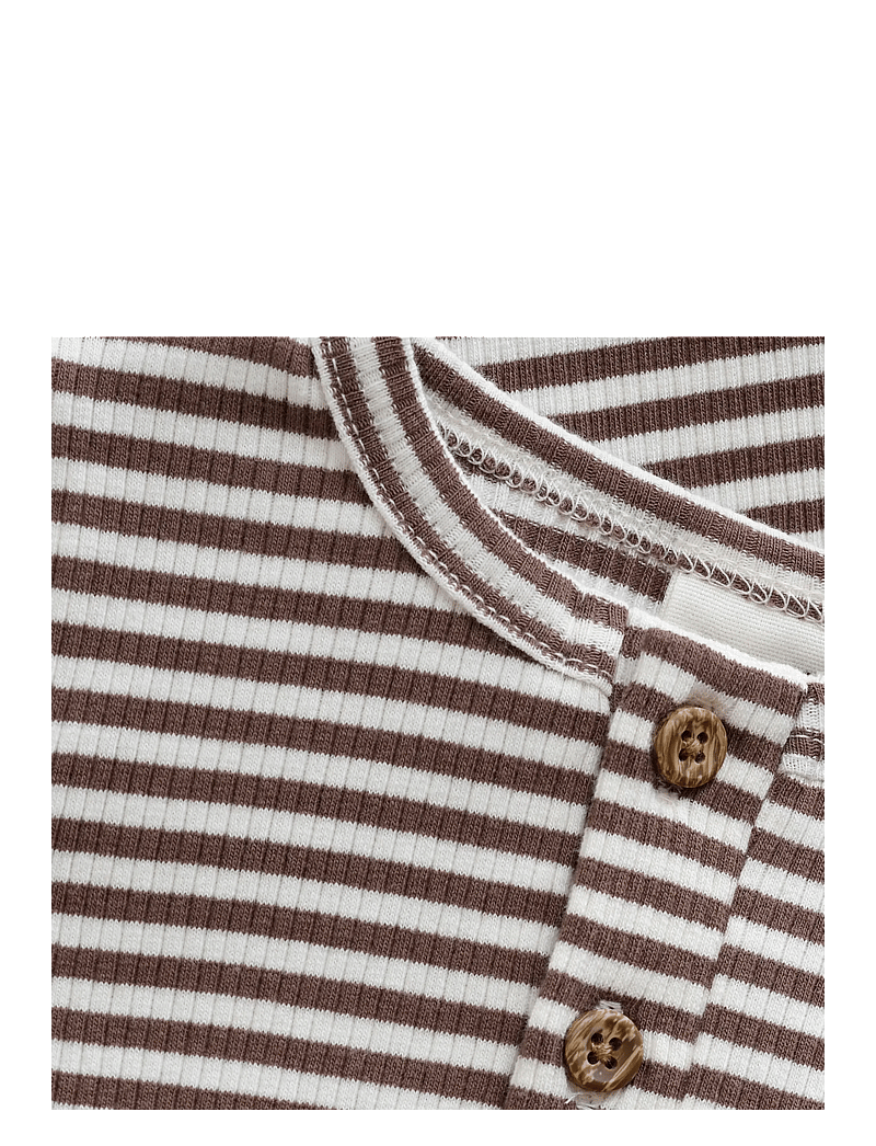 Minymo - Body LS Y/D Rib - langærmede heldragter - chocolate chip - 3