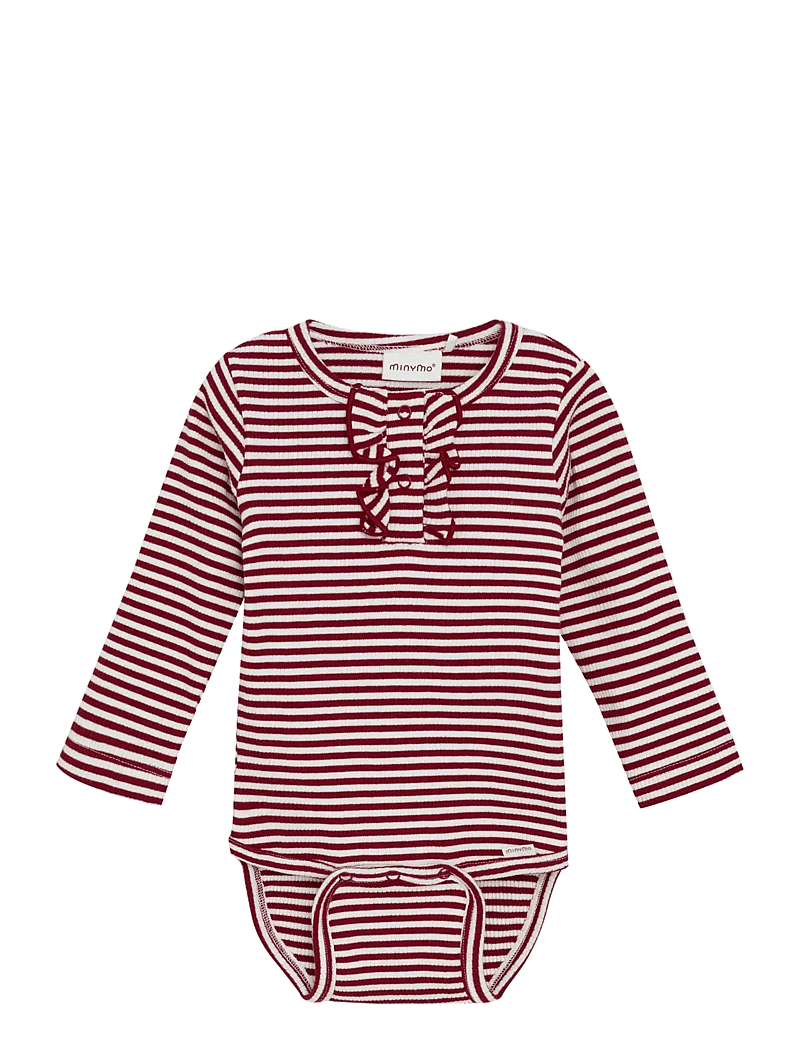 Minymo - Body LS Y/D Rib - langærmede bodyer - rio red - 0