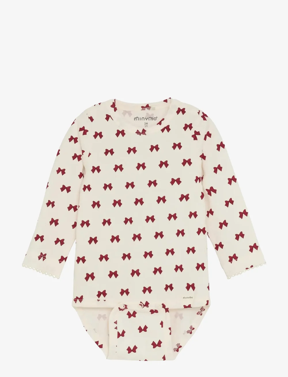 Minymo - Body LS AOP - langärmelig - eggnog - 0