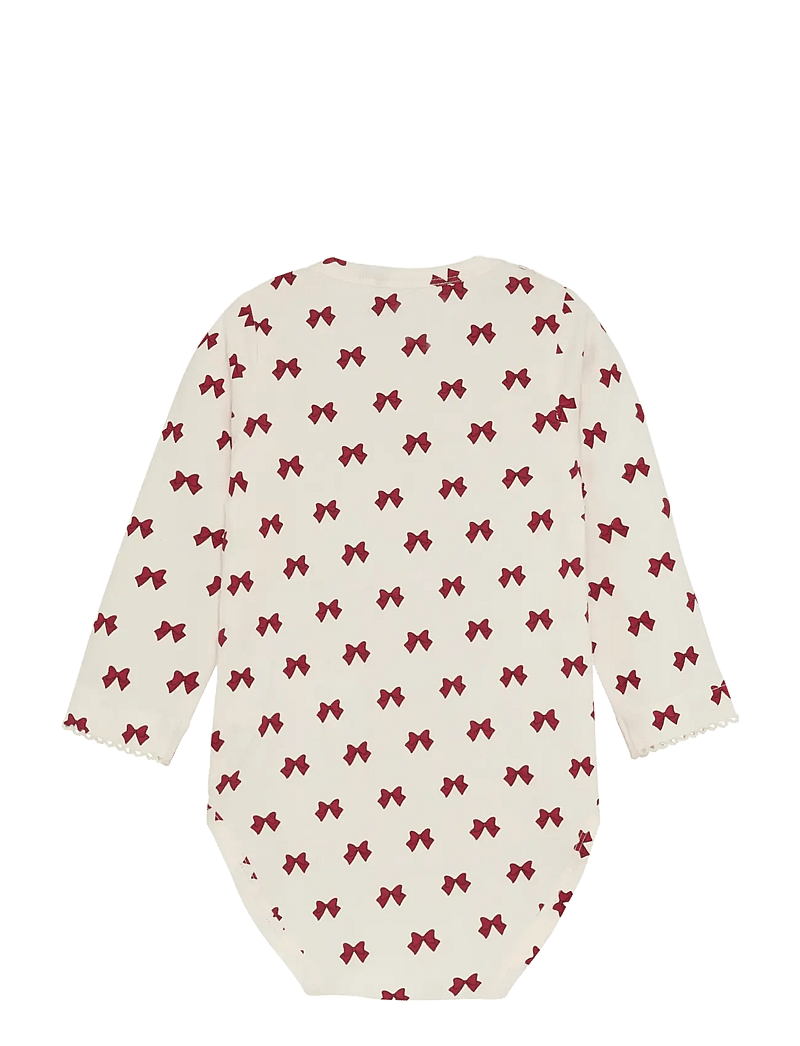 Minymo - Body LS AOP - langärmelige bodys - eggnog - 1