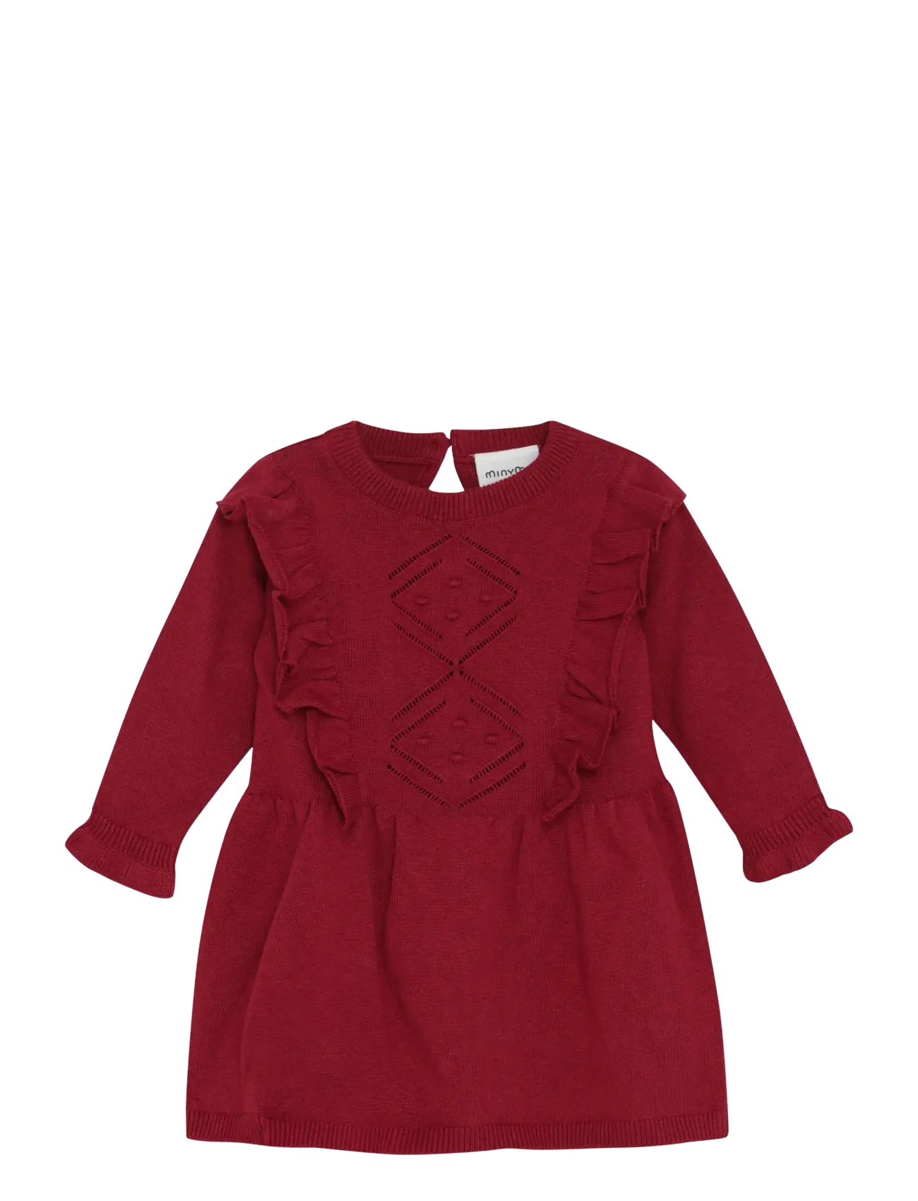 Minymo Dress Knit, 92, Baby Dresses, Rot - Long-sleeved Kinder