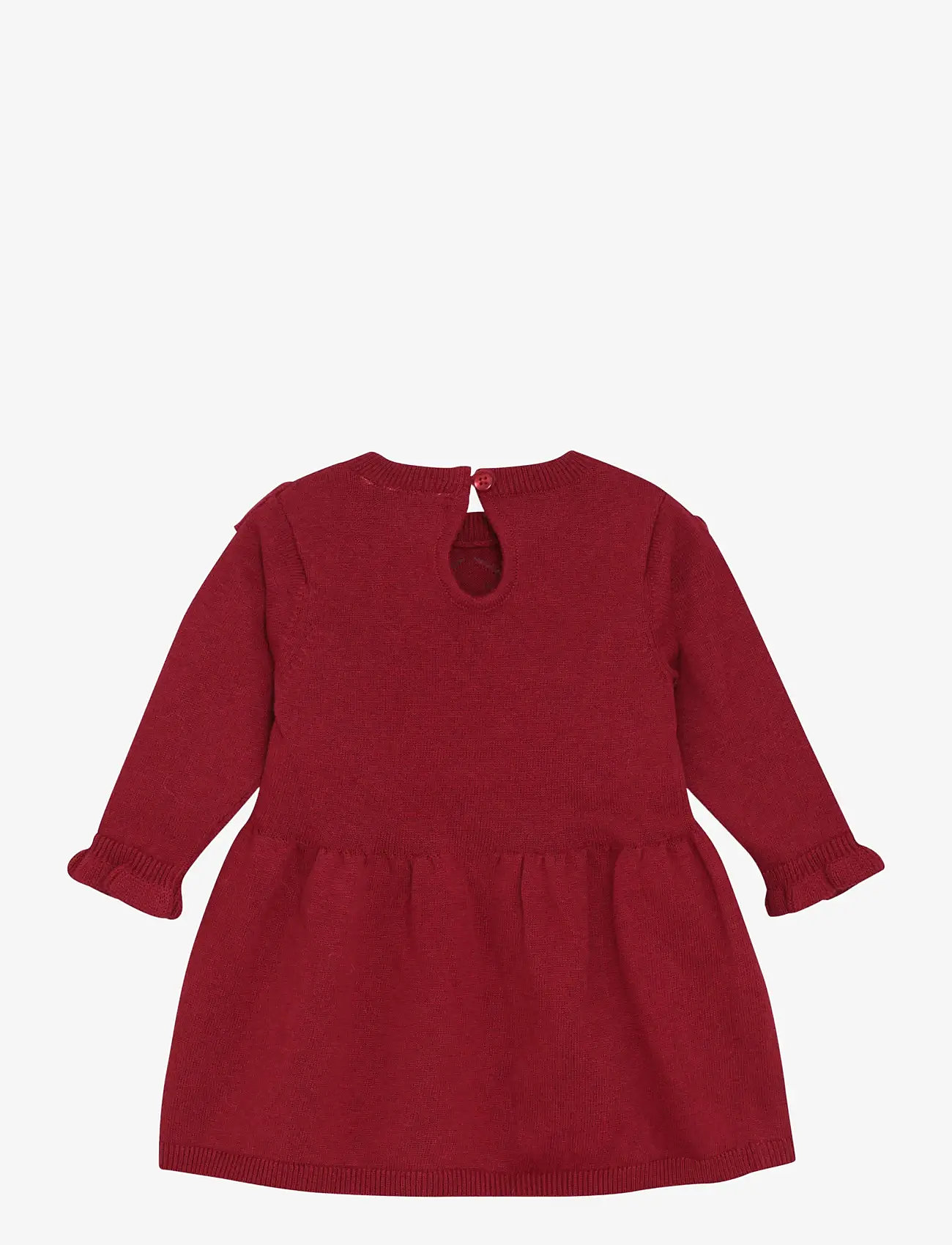 Minymo - Dress Knit - langärmelige babykleider - rio red - 1