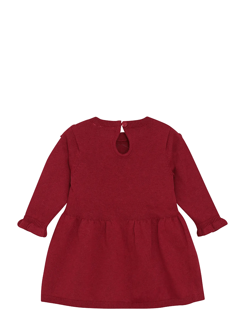 Minymo - Dress Knit - langärmelige babykleider - rio red - 1