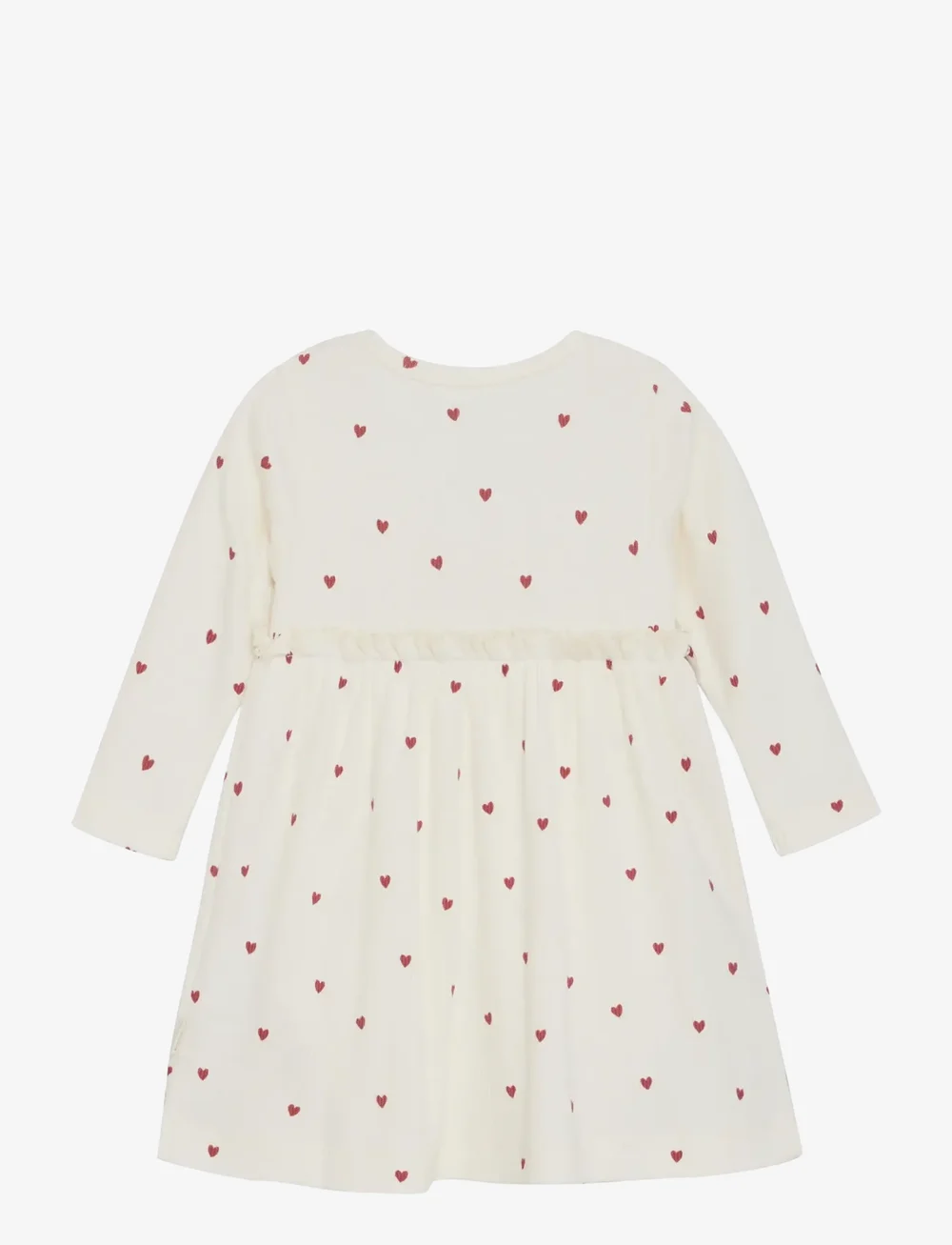 Minymo - Dress LS AOP Rib - langärmelige babykleider - eggnog - 1