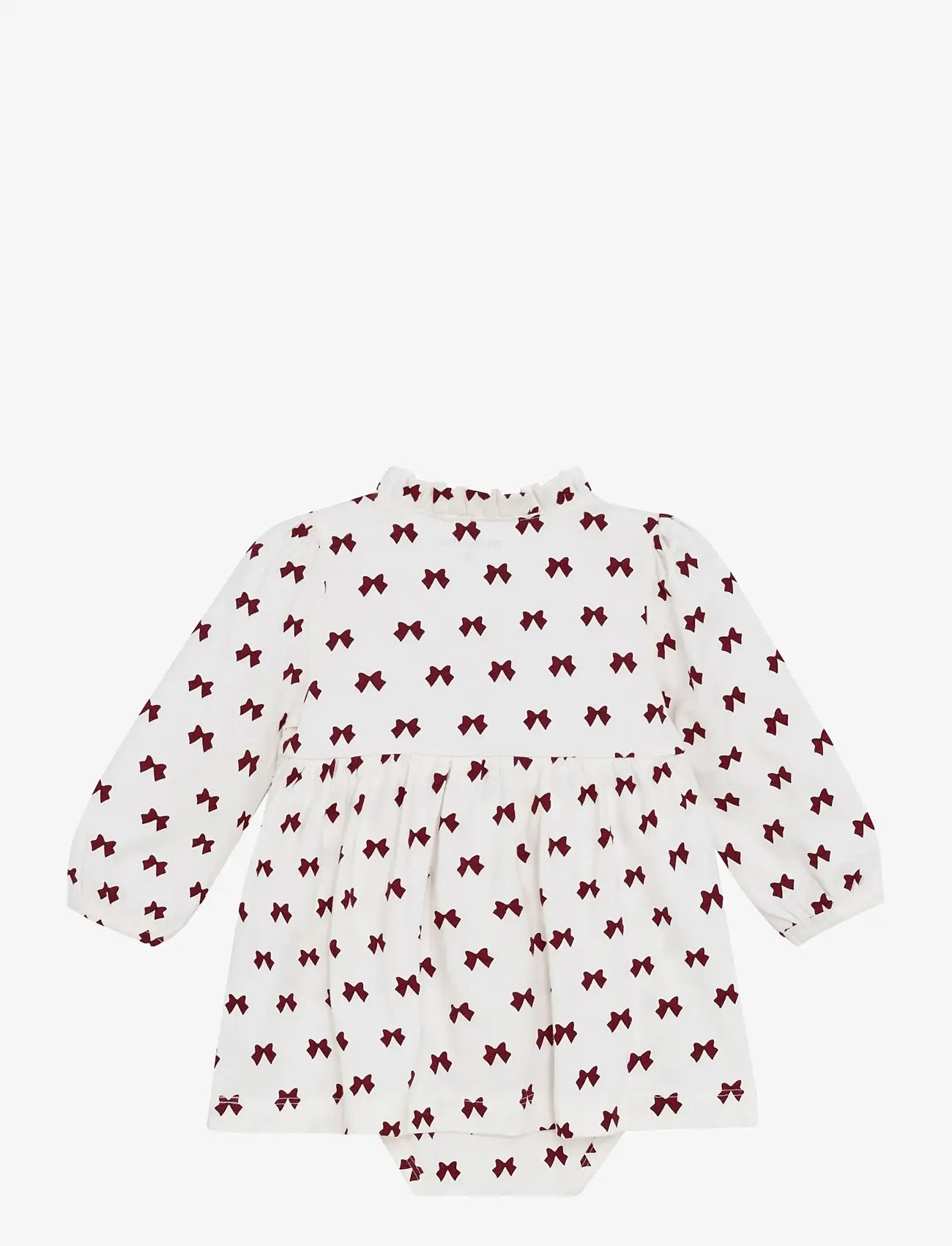 Minymo - Dress LS AOP - langärmelige babykleider - eggnog - 2