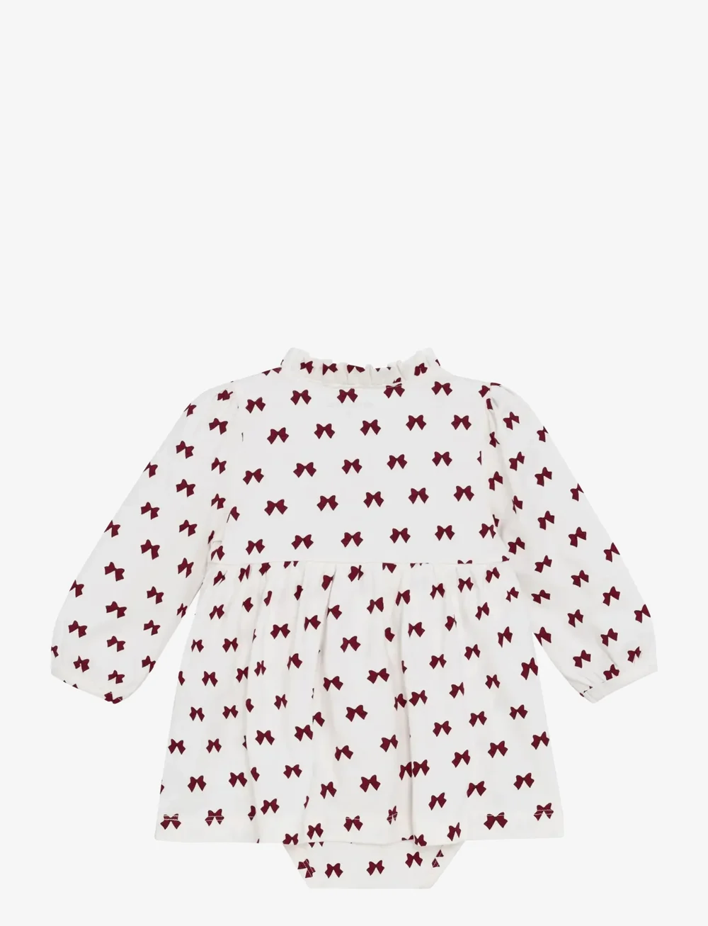 Minymo - Dress LS AOP - langærmede babykjoler - eggnog - 2