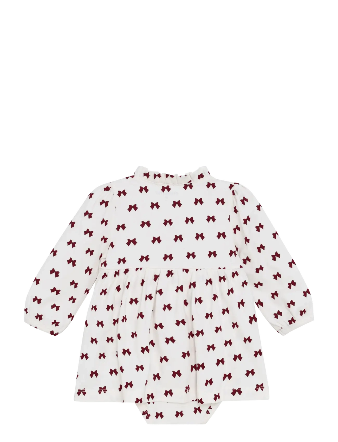 Minymo - Dress LS AOP - pikkade varrukatega beebi kleidid - eggnog - 2