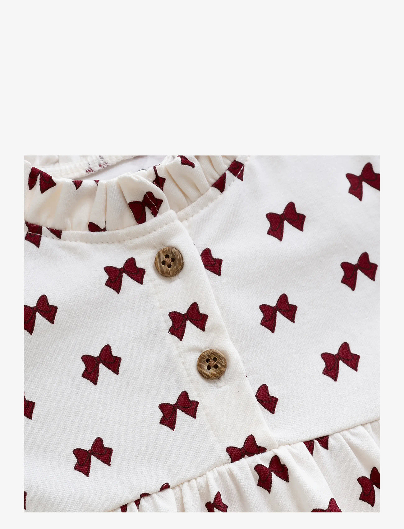 Minymo - Dress LS AOP - langärmelige babykleider - eggnog - 3