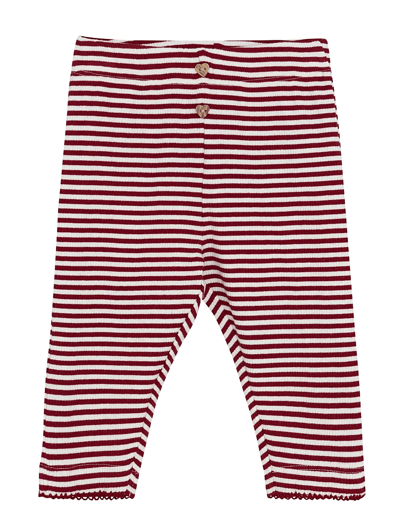 Minymo - Pants Y/D Rib - babybukser - rio red - 0