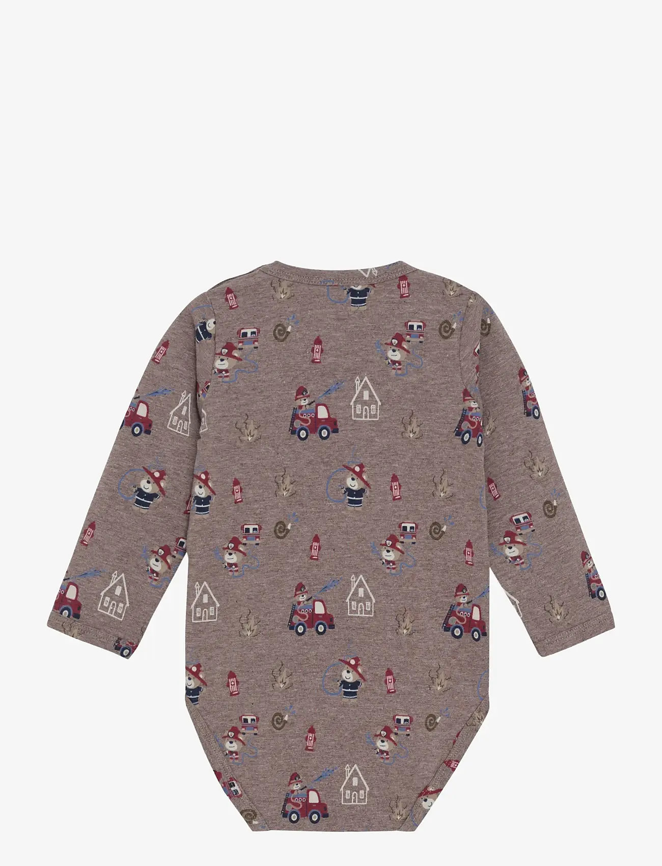 Minymo - Body LS AOP - gifts below 30€ - dark brown melange - 1