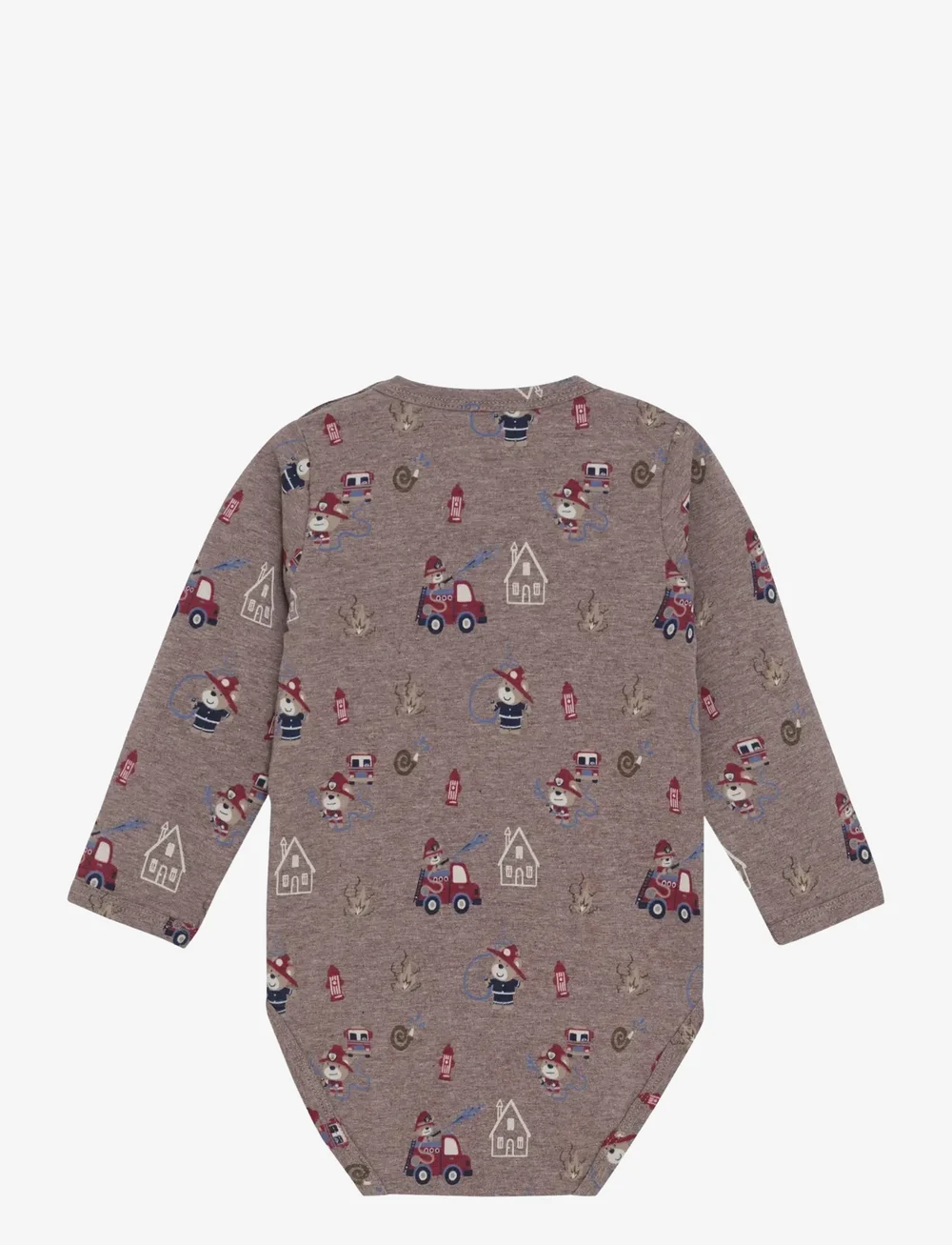 Minymo - Body LS AOP - langærmede heldragter - dark brown melange - 2