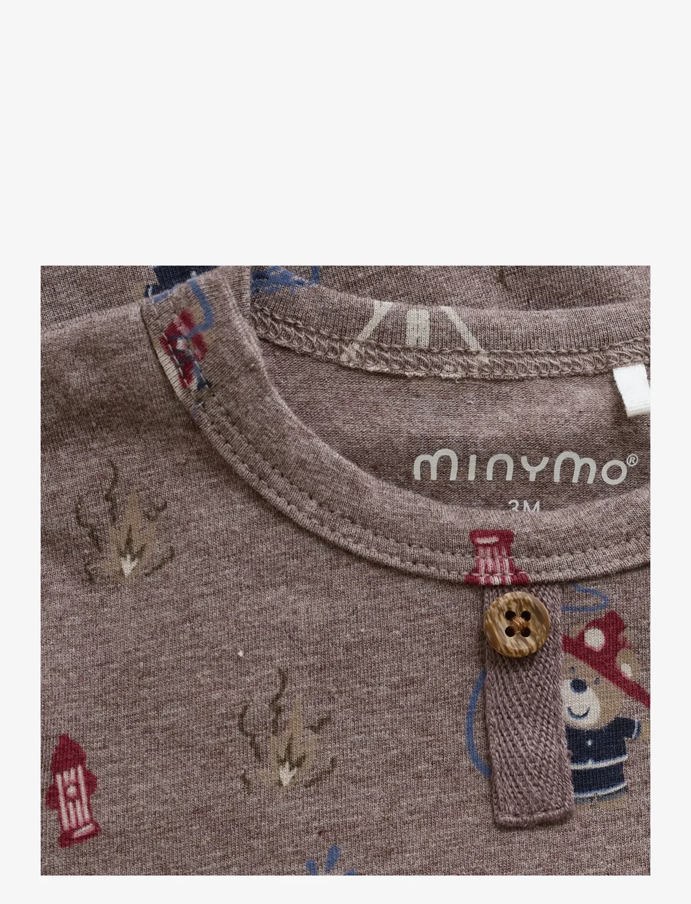 Minymo - Body LS AOP - langærmede heldragter - dark brown melange - 3