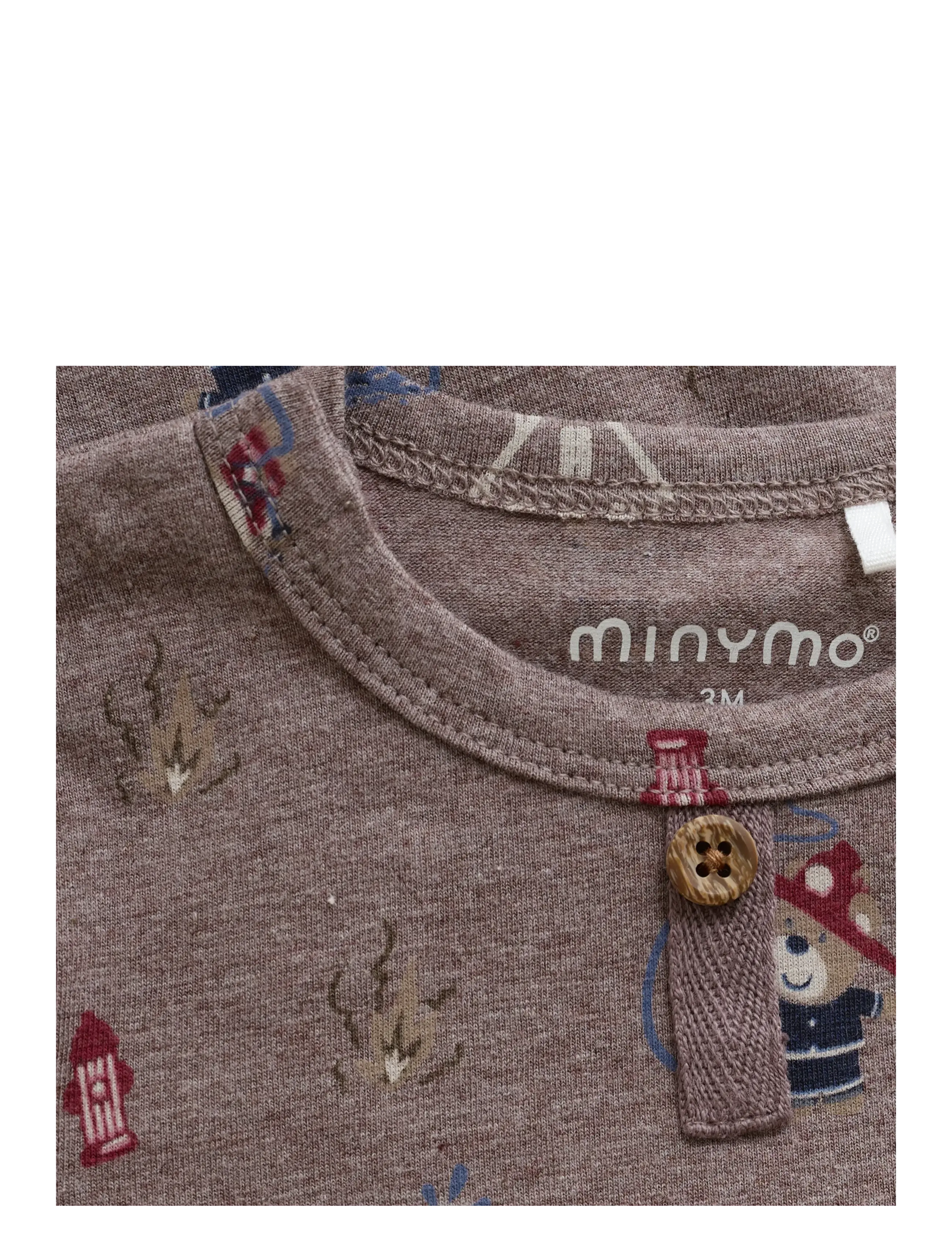 Minymo - Body LS AOP - die niedrigsten preise - dark brown melange - 3