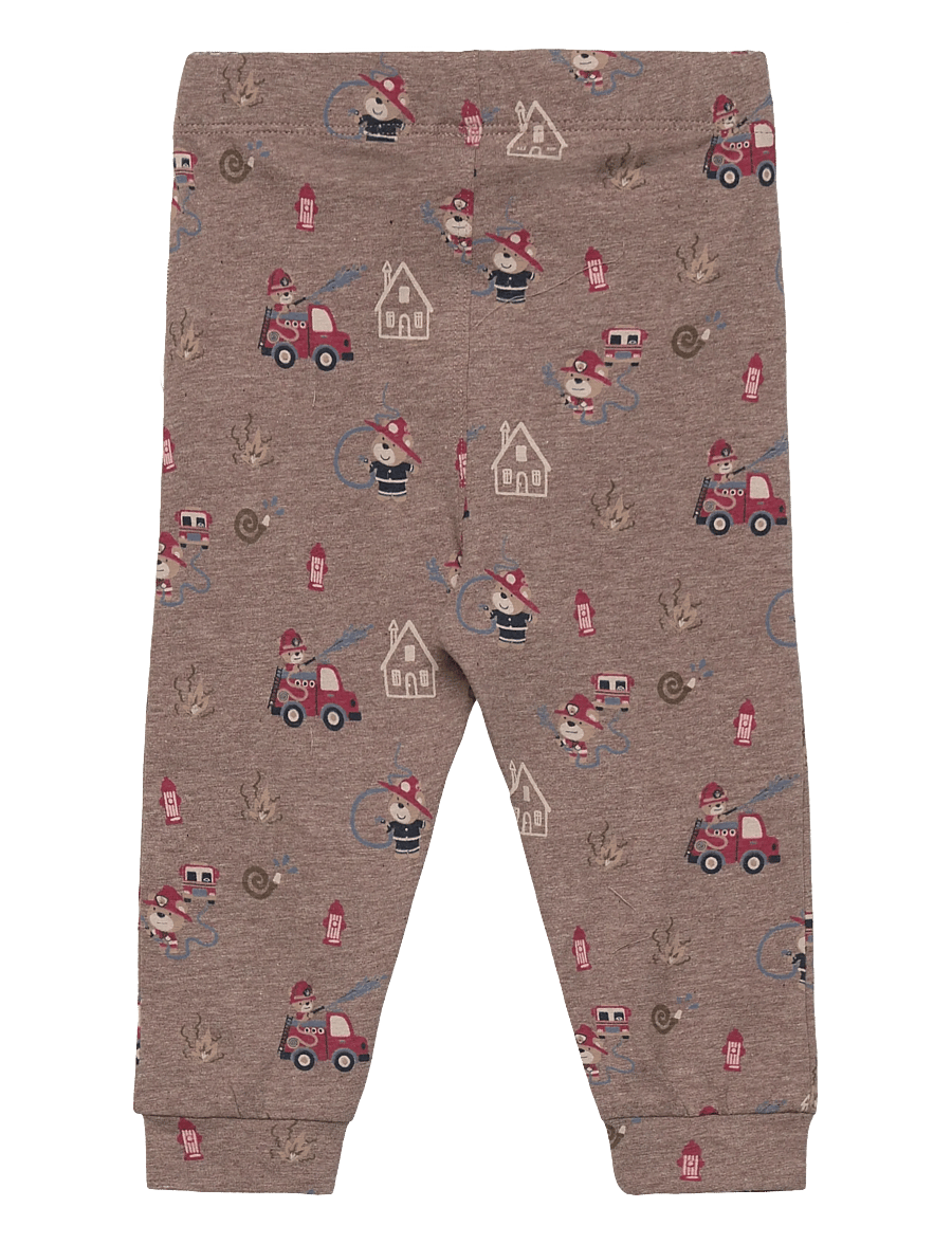 Minymo - Pants AOP - leggings - dark brown melange - 1