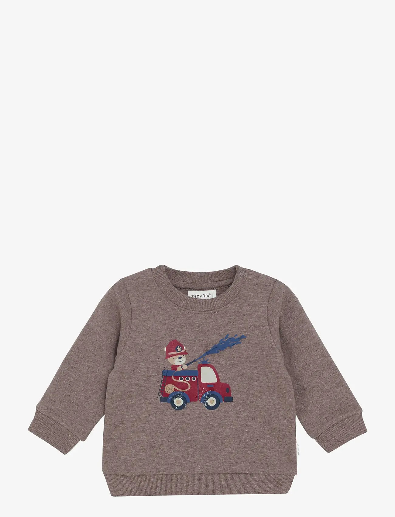 Minymo - Sweatshirt LS - sweatshirts - dark brown melange - 0