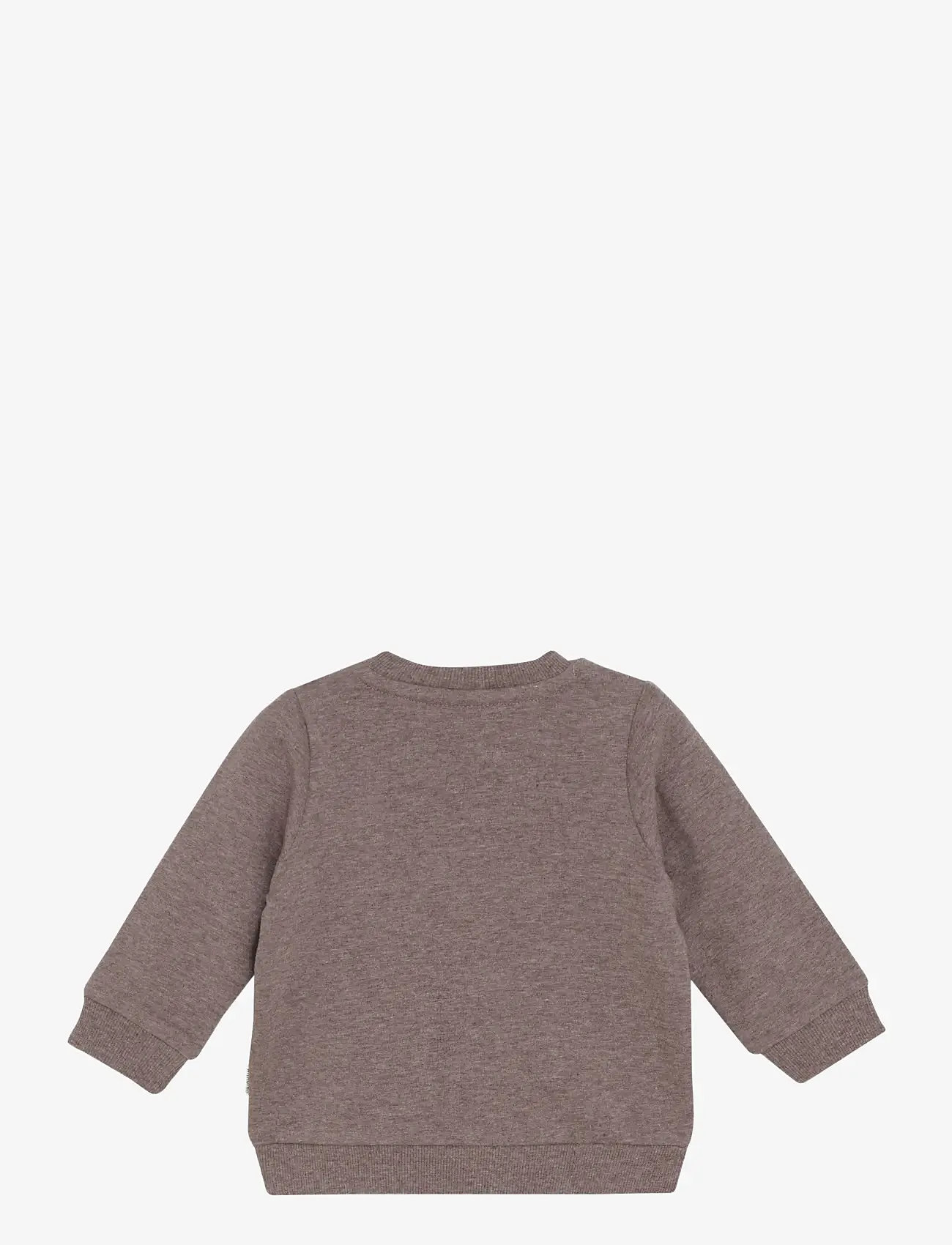 Minymo - Sweatshirt LS - sweatshirts - dark brown melange - 1