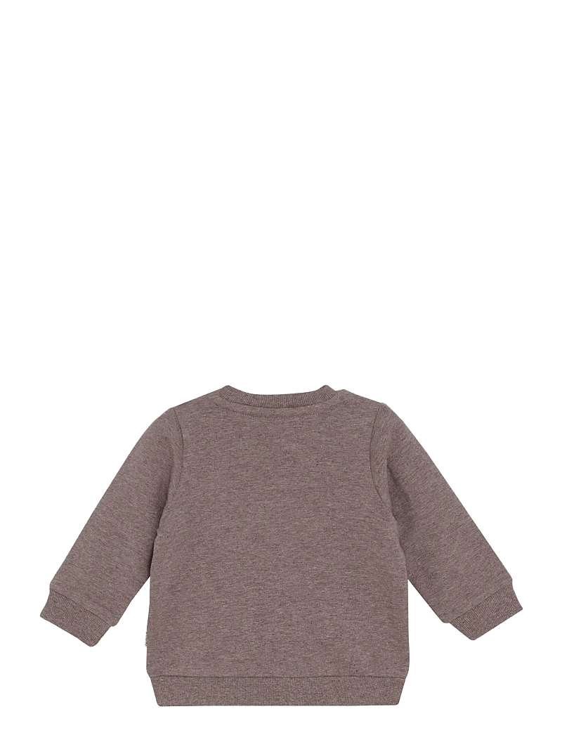 Minymo - Sweatshirt LS - sweatshirts - dark brown melange - 1