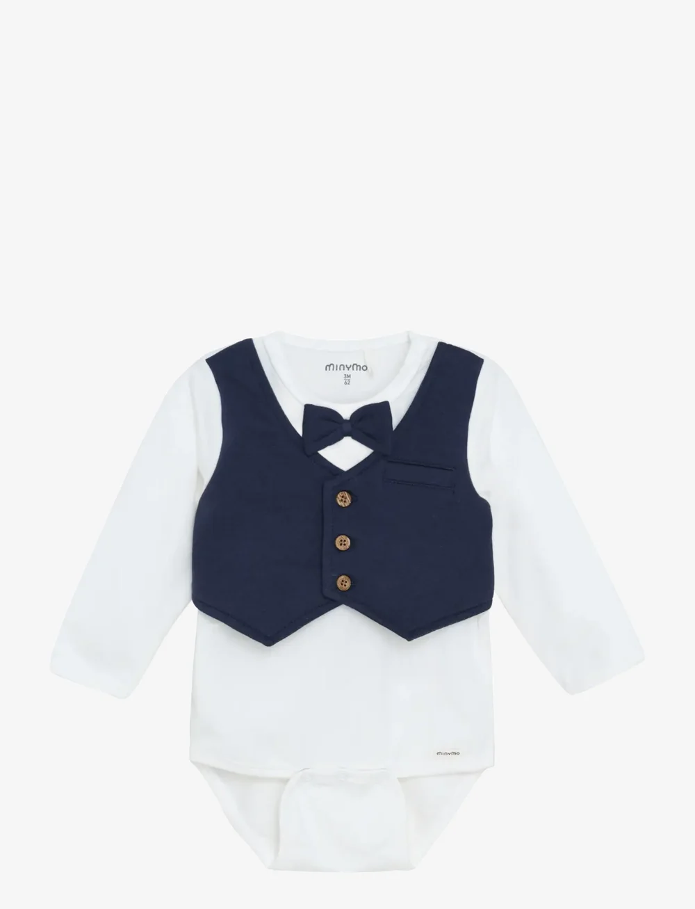 Minymo - Body LS - langærmede heldragter - snow white - 0