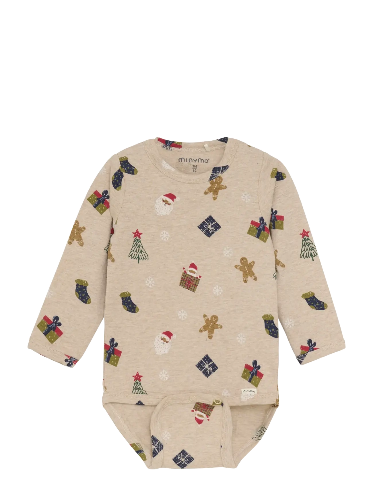 Minymo Body LS AOP - 4 for 3 - BEIGE MELANGE / beige