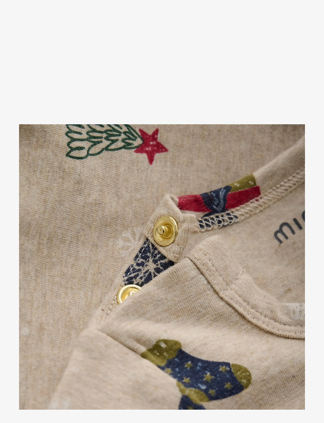 Minymo - Body LS AOP - julegaver under 300kr - beige melange - 2