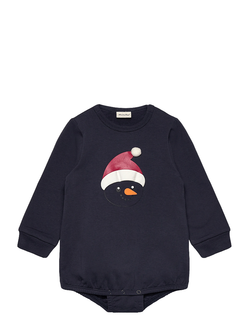Minymo - Body LS Sweat - langærmede bodyer - parisian night - 0