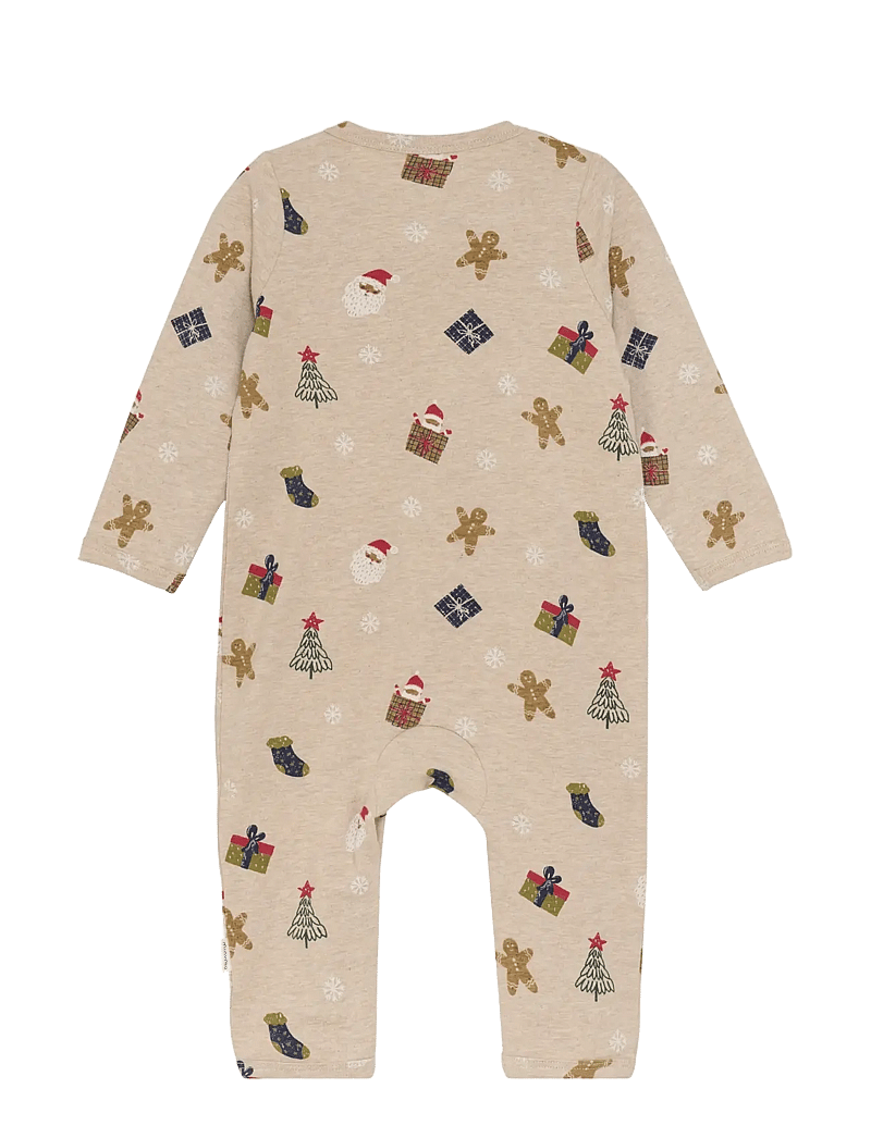 Minymo - Suit LS AOP - langærmede heldragter - beige melange - 2