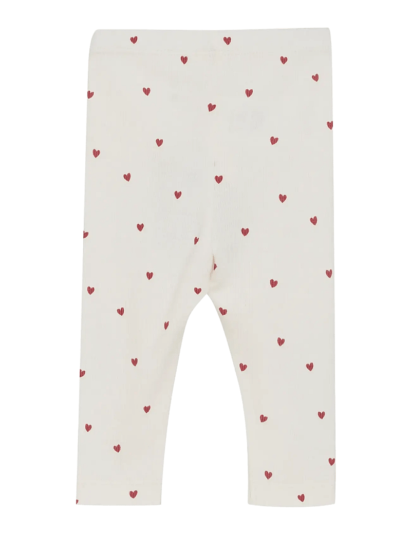 Minymo - Leggings AOP Rib - leggings - eggnog - 1