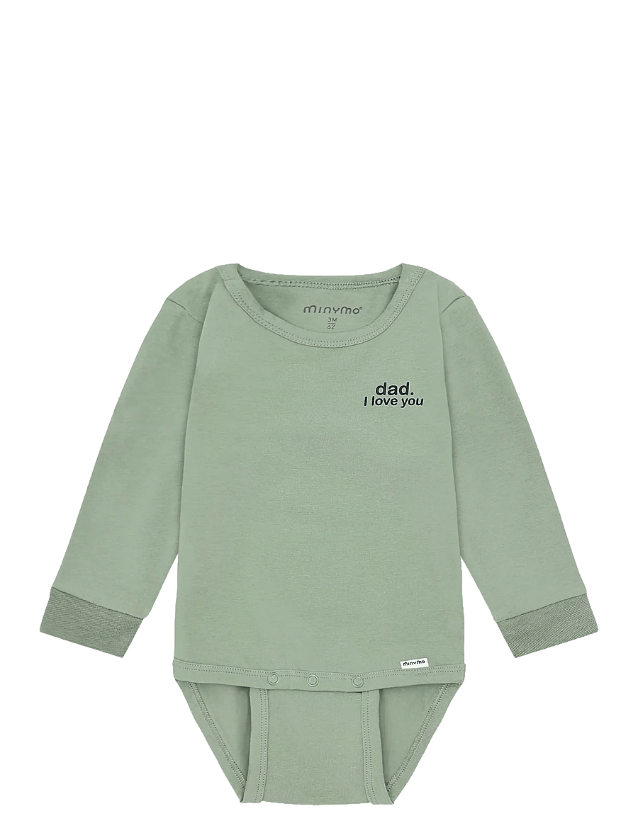 Minymo - Body LS - långärmade - lily pad - 0
