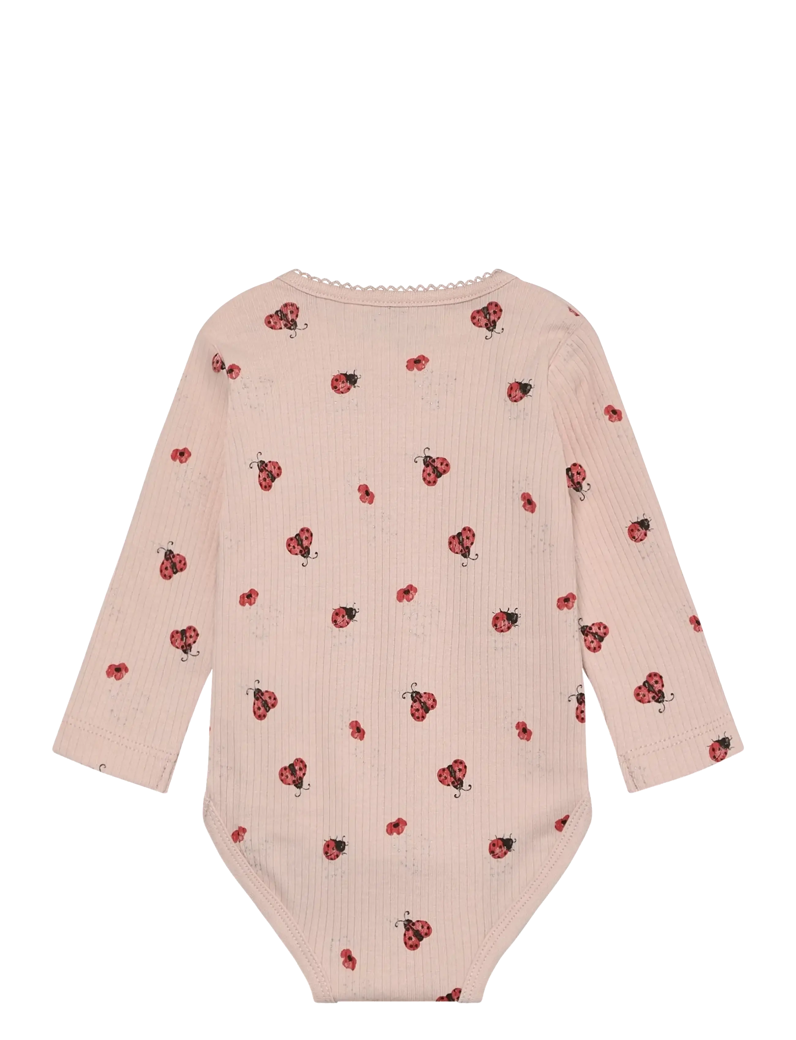 Minymo - Body LS AOP Rib - langärmelig - peach whip - 1
