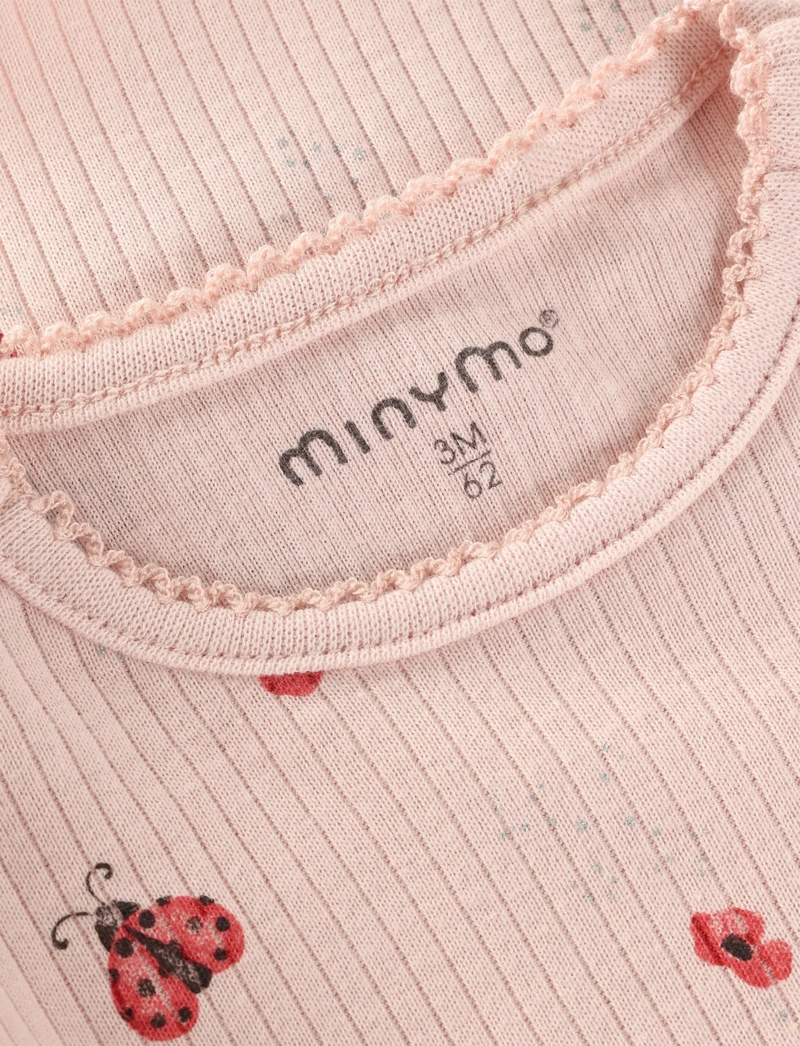 Minymo - Body LS AOP Rib - langärmelig - peach whip - 2