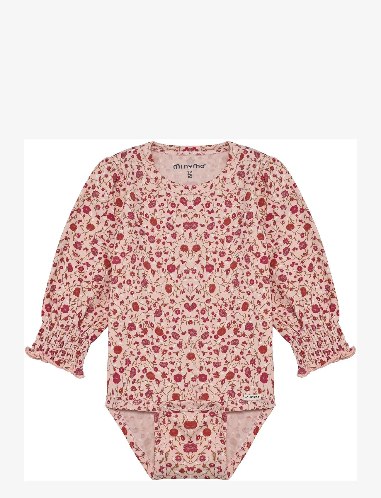 Minymo - Body LS AOP - langärmelig - peach whip - 0